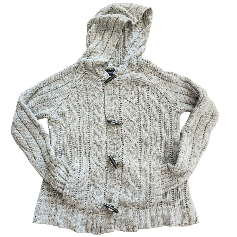 RELATIVITY Y2K wool blend cable knit sweater size small gray